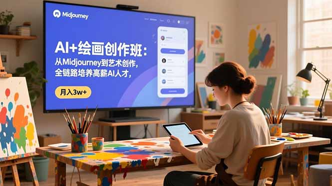 AI+绘画创作班：从Midjourney到艺术创作，全链路培养高薪AI人才，月入3w+-小艾项目网