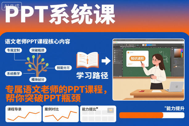 PPT系统课，专属语文老师的PPT课程，帮你突破PPT瓶颈-百盛轻创