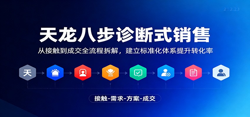 天龙八步诊断式销售，从接触到成交全流程拆解，建立标准化体系提升转化率-百盛轻创