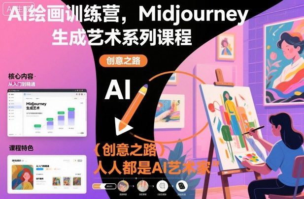 AI绘画训练营，Midjourney生成艺术系列课程，人人都是AI艺术家-百盛轻创