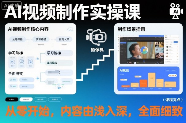 AI视频制作实操课，从零开始，内容由浅入深，全面细致-百盛轻创