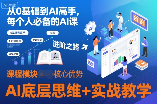 从0基础到AI高手，每个人必备的AI课，AI底层思维+实战教学-百盛轻创