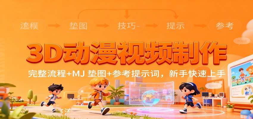 3D动漫视频制作，完整流程+MJ 垫图+参考提示词，新手快速上手-百盛轻创