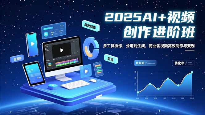 AI+视频创作进阶班：多工具协作，分镜到生成，商业化视频高效制作与变现-小艾项目网