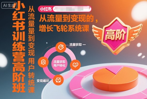 小红书训练营高阶班，从流量到变现的增长飞轮系统课-百盛轻创