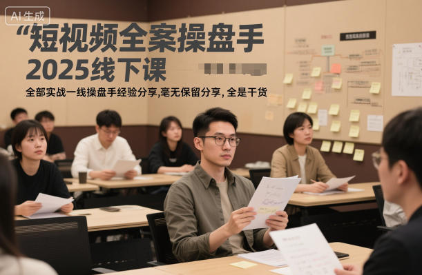 短视频全案操盘手2025线下课，全部实战一线操盘手经验分享，毫无保留分享，全是干货-小艾项目网