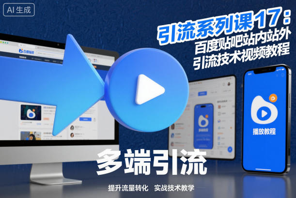 引流系列课17：百度贴吧站内站外引流技术视频教程-小艾项目网