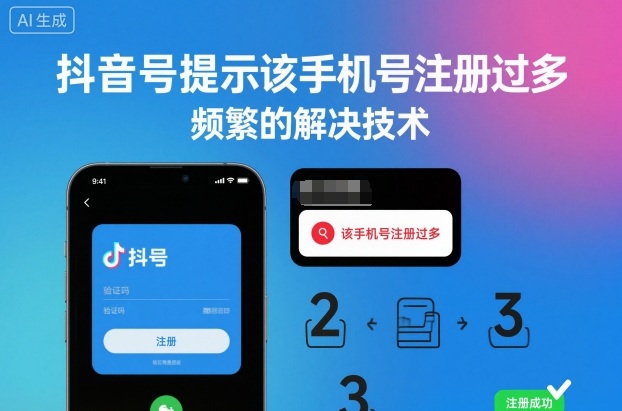 抖音号提示该手机号注册过多，频繁的解决技术-百盛轻创