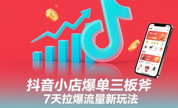 抖音小店爆单三板斧，7天拉爆流量新玩法-小艾项目网