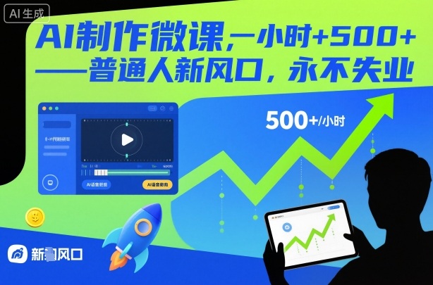 AI制作微课，一小时5张+，普通人新风口，永不失业-小艾项目网