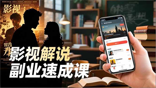 Tk影视解说副业速成课，软件安装、全流程实操、爆款预设，新手两周变现-百盛轻创