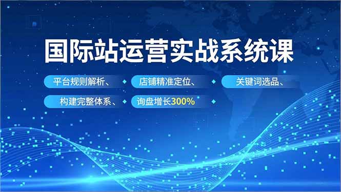 国际站运营实战系统课，平台规则解析、店铺精准定位、关键词选品，构建完整体系询盘增长300%-小艾项目网