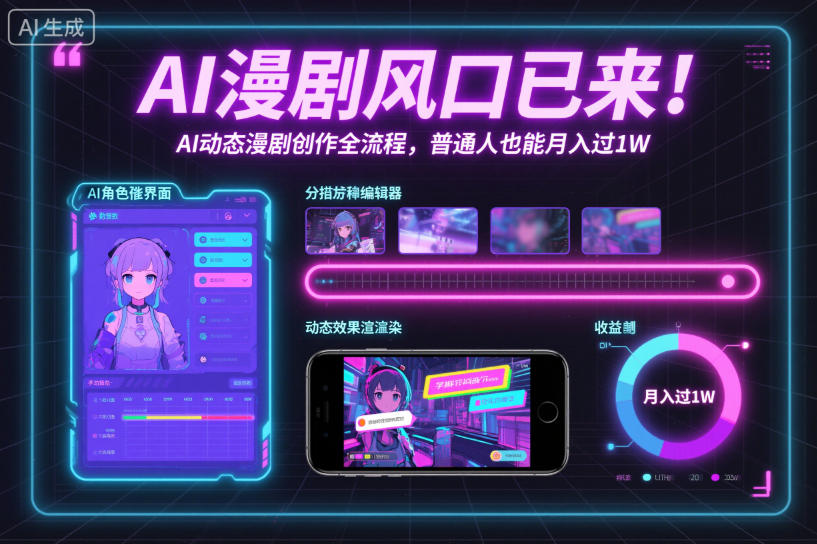 AI漫剧风口已来！AI动态漫剧创作全流程，普通人也能月入过1W-小艾项目网