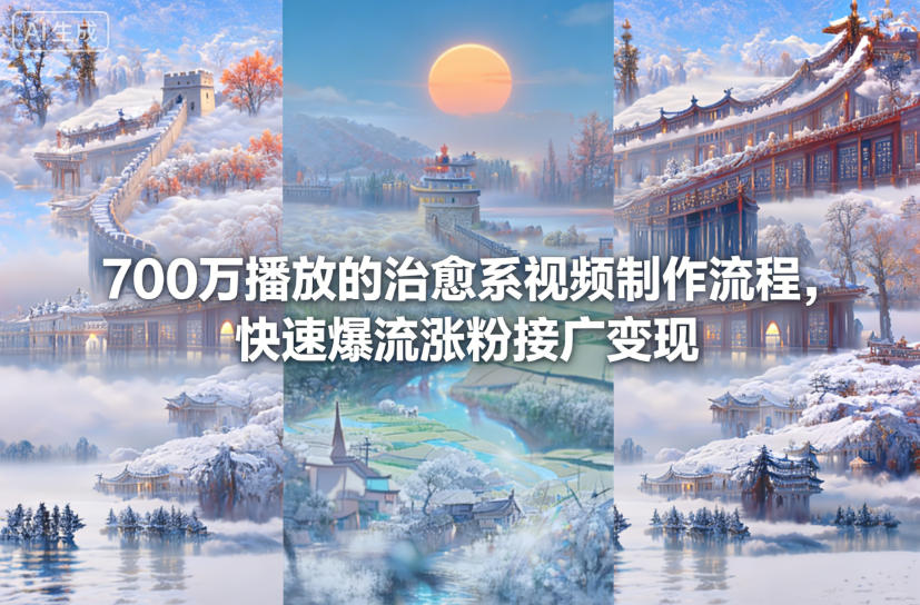 700万播放的治愈系视频制作流程，快速爆流涨粉接广变现-小艾项目网