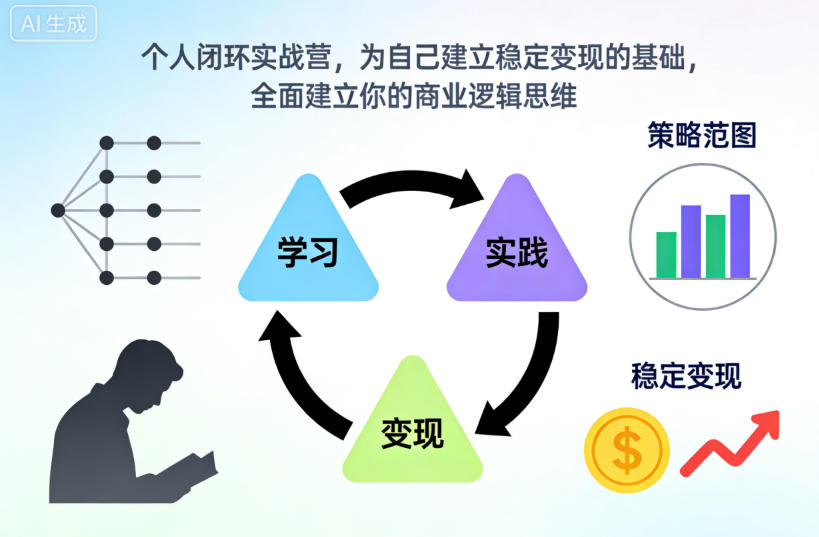 个人闭环实战营，为自己建立稳定变现的基础，全面建立你的商业逻辑思维-百盛轻创