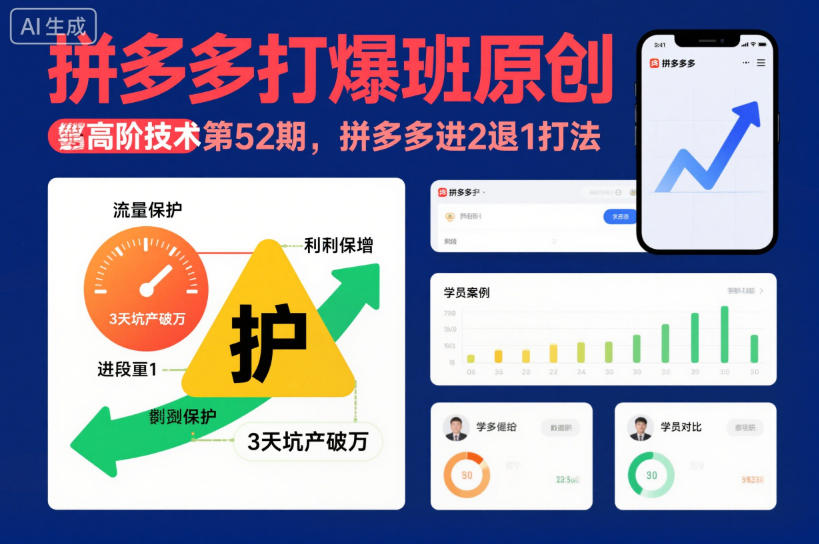 拼多多打爆班原创高阶技术第52期，拼多多进2退1打法-百盛轻创