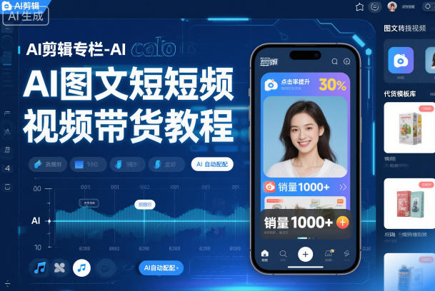 AI剪辑专栏-AI图文短视频带货教程-小艾项目网
