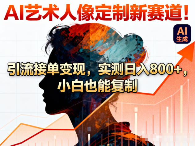 AI艺术人像定制新赛道！引流接单变现，实测日入8张+，小白也能复制-百盛轻创