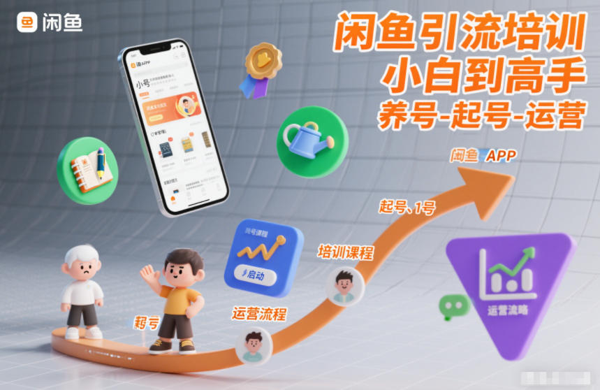 闲鱼引流培训，小白到高手，养号-起号-运营-百盛轻创
