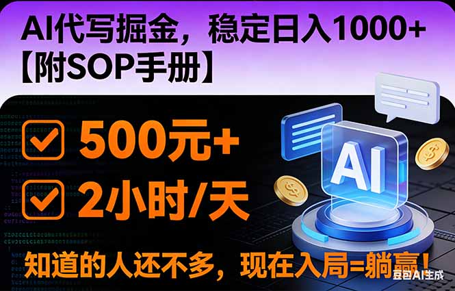 2026风口项目,AI代写掘金，稳定日入1000+，掌握核心技能【附SOP手册】-百盛轻创