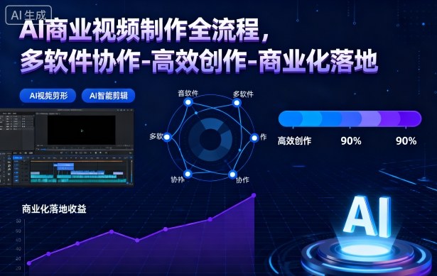AI商业视频制作全流程2期，多软件协作-高效创作-商业化落地(更新)-小艾项目网