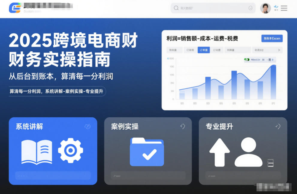 2025跨境电商财务实操指南，从后台到账本，算清每一分利润，系统讲解-案例实操-专业提升-百盛轻创