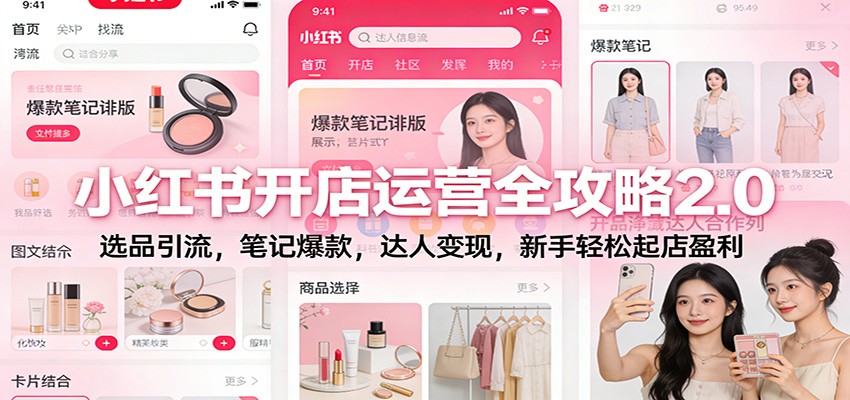 小红书开店运营全攻略2.0：选品引流，笔记爆款，达人变现，新手轻松起店盈利-百盛轻创