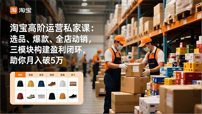 淘宝高阶运营私家课：选品、爆款、全店动销，三模块构建盈利闭环，助你月入破5万(更新12月-百盛轻创