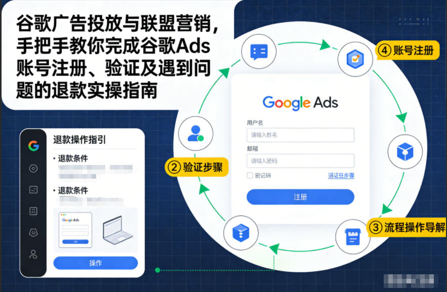 谷歌广告投放与联盟营销，手把手教你完成谷歌Ads账号注册、验证及遇到问题的退款实操指南-百盛轻创