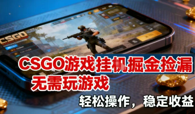 CSGO游戏挂G掘金捡漏，不需要玩游戏，操作简单，收益稳定【揭秘】-百盛轻创