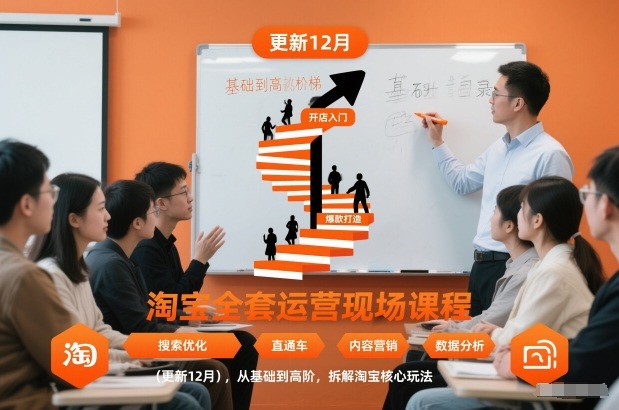 淘宝全套运营现场课程(更新12月)，从基础到高阶，拆解淘宝核心玩法-小艾项目网