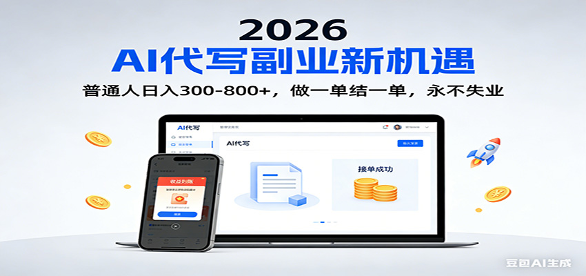 2026 副业首选!AI 代写日入 300-800,普通人0门槛,做一单结一单!-小艾项目网