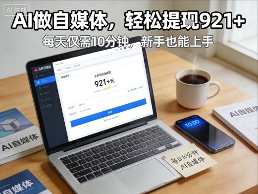 每天花费10分钟，头条号收益921+，用AI做自媒并不难【附视频教程】-小艾项目网