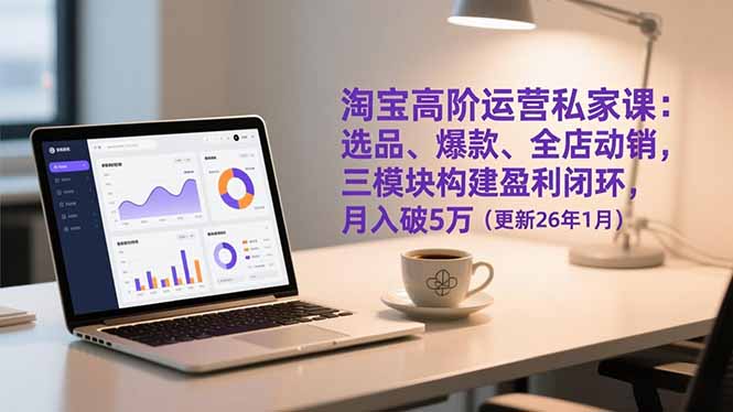 淘宝高阶运营私家课：选品、爆款、全店动销，三模块构建盈利闭环，月入破5万(更新26年1月-百盛轻创