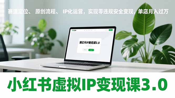 小红书虚拟IP变现课3.0，赛道定位、原创流程、IP化运营，实现零违规安全变现，单店月入过万-百盛轻创