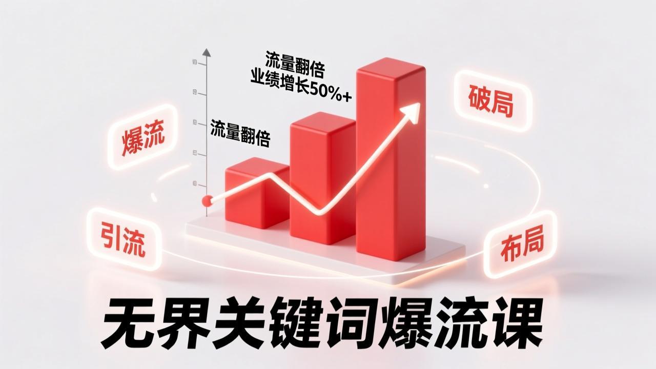 无界关键词爆流课，破局布局逻辑、阶段精准引流，实现流量翻倍，店铺业绩增长50%+。-小艾项目网