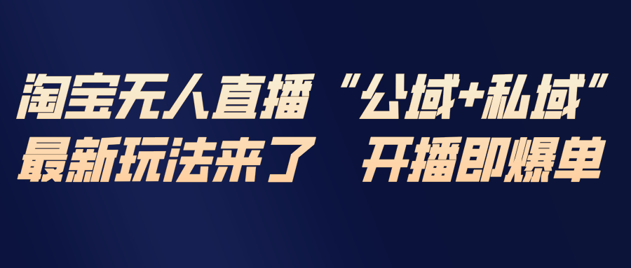 淘宝无人直播最新玩法，包含私域和公域两种玩法-百盛轻创