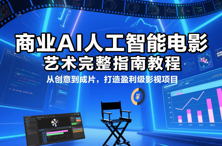 商业AI人工智能电影制作的艺术完整指南教程，从创意到成片，打造盈利级影视项目-百盛轻创