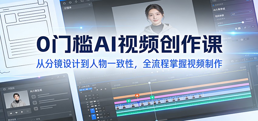 0门槛AI视频创作课：从分镜设计到人物一致性，全流程掌握视频制作-小艾项目网