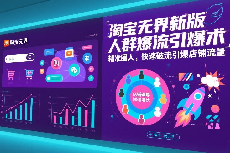 淘宝无界新版人群爆流引爆术，精准圈人，快速破流引爆店铺流量-百盛轻创