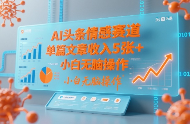 AI头条情感赛道，单篇文章收入5张+，小白无脑操作-小艾项目网