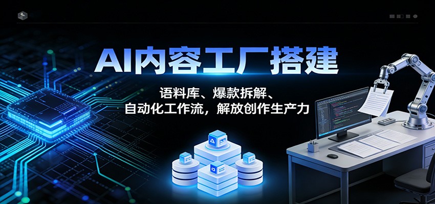 AI内容工厂搭建：语料库、爆款拆解、自动化工作流，解放创作生产力-百盛轻创