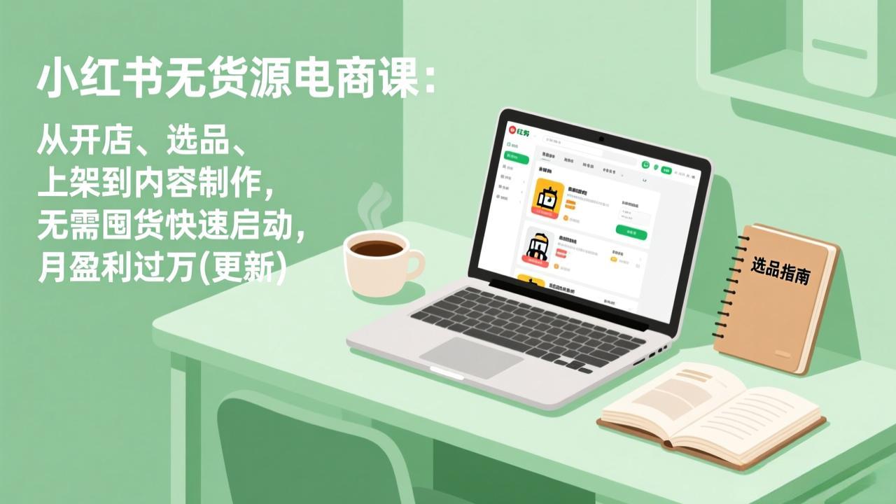 小红书无货源电商课：从开店、选品、上架到内容制作，无需囤货快速启动，月盈利过万(更新-百盛轻创