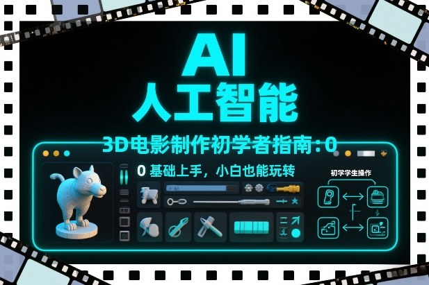 AI人工智能3D电影制作初学者指南：0基础上手，小白也能玩转-百盛轻创