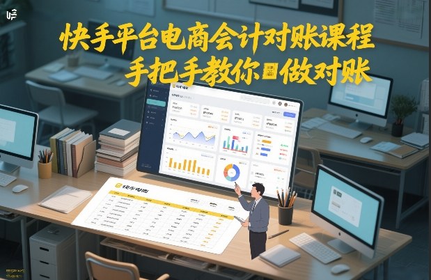 快手平台电商会计对账课程，手把手教你做对账-百盛轻创