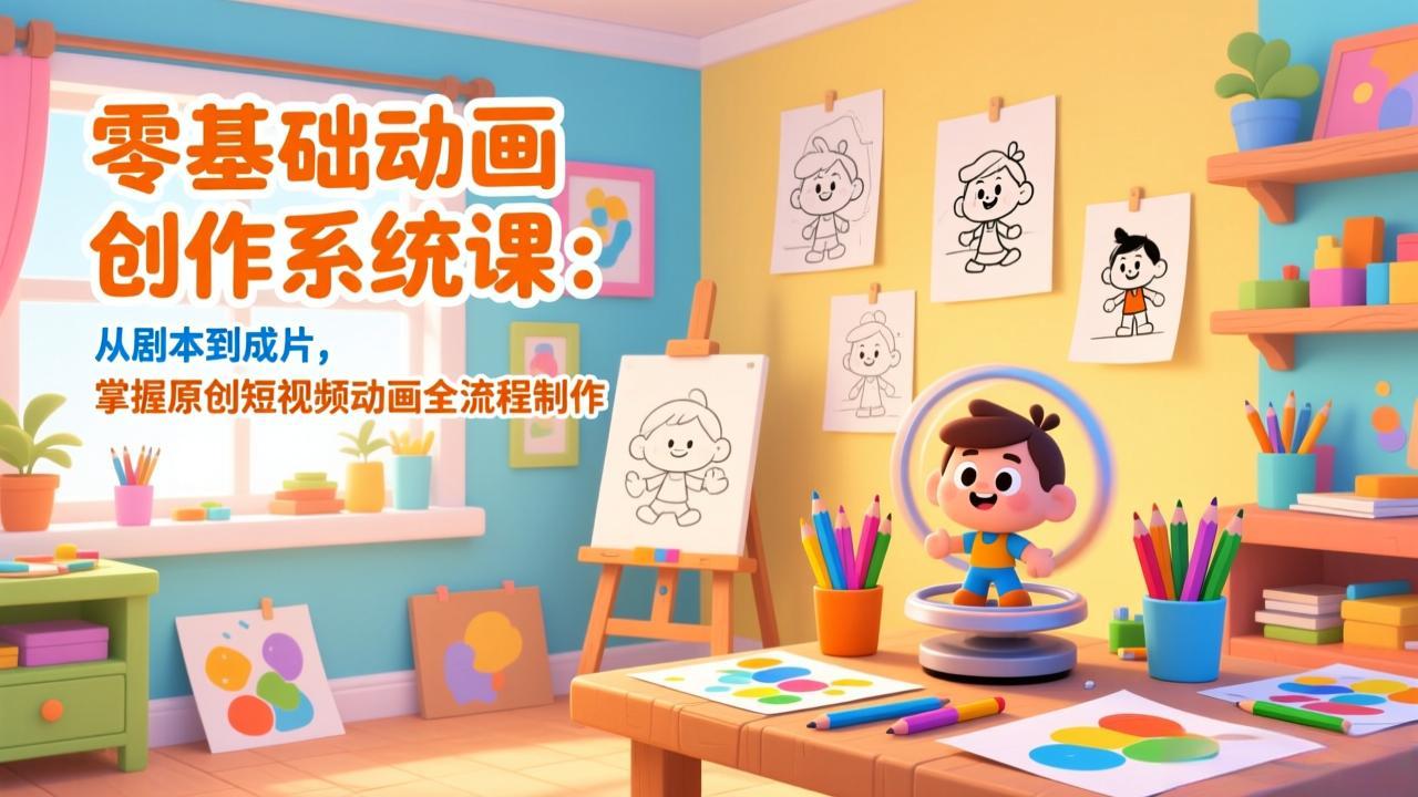 零基础动画创作系统课：从剧本到成片，掌握原创短视频动画全流程制作-小艾项目网