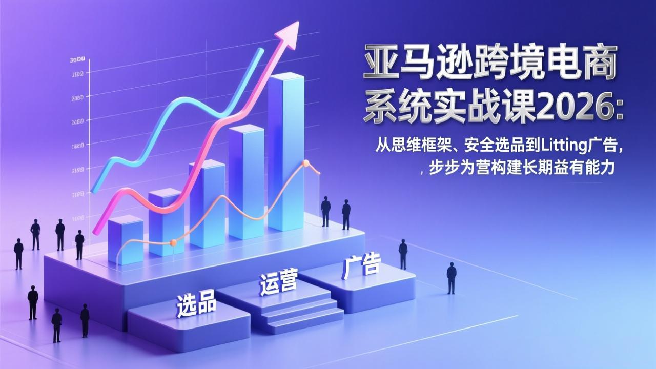 亚马逊跨境电商系统实战课2026：从思维框架、安全选品到Listing广告，步步为营构建长期盈利能力-小艾项目网