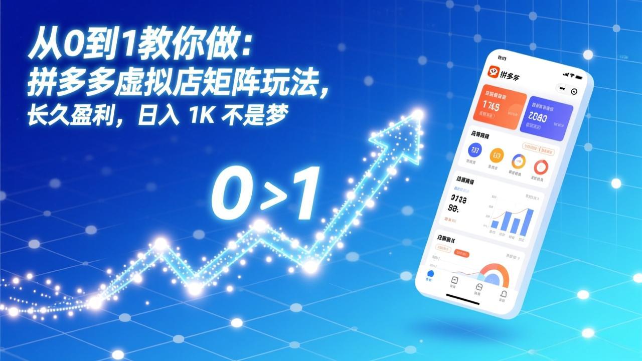 从0到1教你做：拼多多虚拟店矩阵玩法，长久盈利，日入 1K 不是梦-百盛轻创
