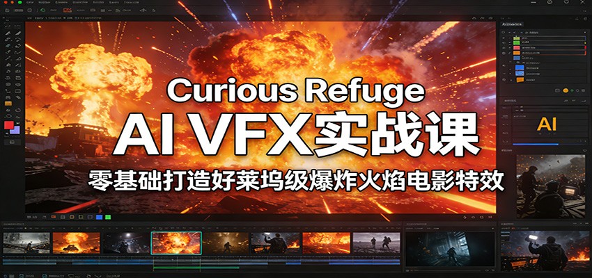 Curious Refuge AI VFX实战课，零基础打造好莱坞级爆炸火焰电影特效-百盛轻创