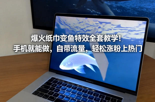 爆火纸巾变鱼特效全套教学！手机就能做，自带流量，轻松涨粉上热门-百盛轻创
